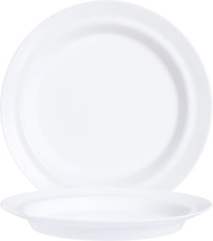 Teller AUTONOMY WHITE flach rund Fahne, Ø 19 cm, weiß
