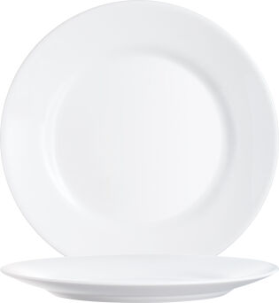 Teller RESTAURANT WHITE flach rund Fahne, Ø 25,2 cm, weiß