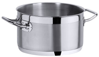 Kochtopf SERIE 2200 niedrig, Ø 28 cm, Edelstahl 18/10 seidenmatt gebürstet, Induktionsgeeignet
