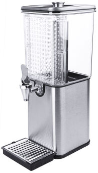 Saftdispenser rechteckig, 8 ltr., Edelstahl / Tritan