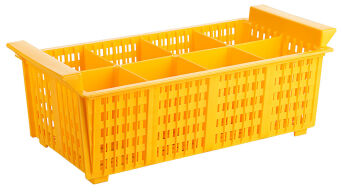 Besteckspülkorb, PP gelb, 8 Fächer