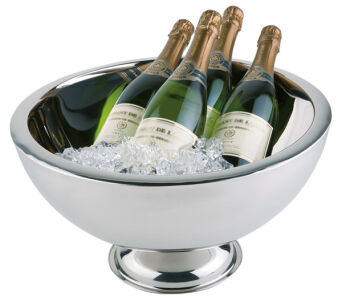Champagnerkühler mit Fuß, Ø 43,5 cm, Edelstahl hochglanzpoliert