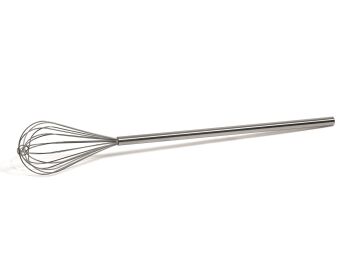 Kesselbesen, 119 cm lang, 16 Drähte, Edelstahl hochglanzpoliert