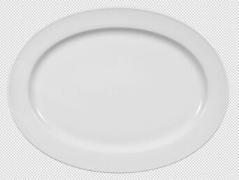 Platte IMPERIAL oval Fahne, 35 cm, weiß mit Relief