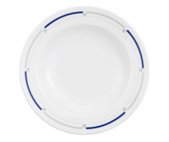 Salatteller IMPERIAL NOVA tief rund Fahne, Ø 19 cm, weiß mit Dekor blau/grau