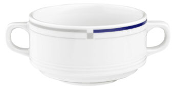 Suppen-Obertasse IMPERIAL NOVA, 0,30 ltr., weiß mit Dekor blau/grau