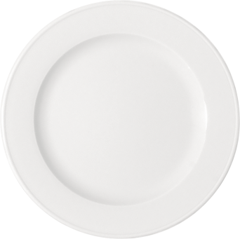 Teller BONN/BISTRO flach rund Fahne, Ø 24 cm, weiß 