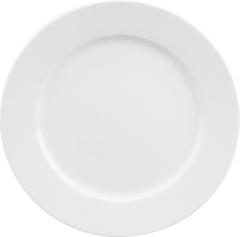 Teller FINE DINING flach rund Fahne, Ø 27 cm, weiß