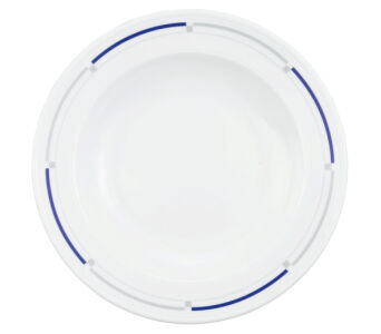 Teller IMPERIAL NOVA tief rund Fahne, Ø 23 cm, weiß mit Dekor blau/grau