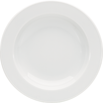 Teller BONN/BISTRO tief rund Fahne, Ø 23 cm, weiß