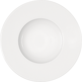 Teller MAÎTRE tief rund breite Fahne, Ø 28 cm, weiß