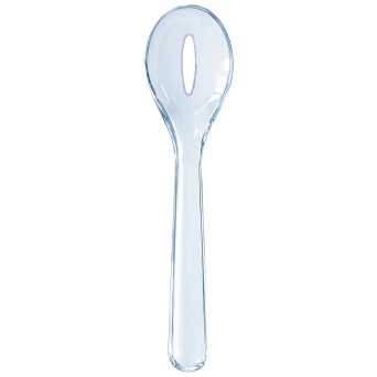 Salatlöffel mit Schlitz, 23,5 cm lang, SAN-Kunststoff glasklar