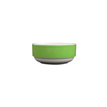 Schüssel COLOR rund, Ø 12 cm, 5 cm hoch, weiß/grüner Rand