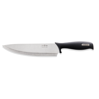 Kochmesser LET'S COOK, 31,5 cm lang, Edelstahl, gummierter Griff schwarz