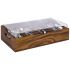 Besteckbehälter ACACIA mit Deckel, 51 x 28 cm, Holz braun
