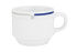 Mocca-Obertasse IMPERIAL NOVA, 0,09 ltr., weiß mit Dekor blau/grau