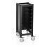 Tablettwagen MENSA BLACK Single GN 1/1, für 7 GN Tabletts, Alu/MDF, schwarz