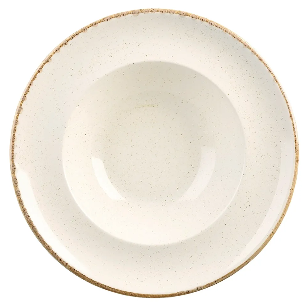Teller SEASONS tief rund breite Fahne, Ø 26 cm, OATMEAL