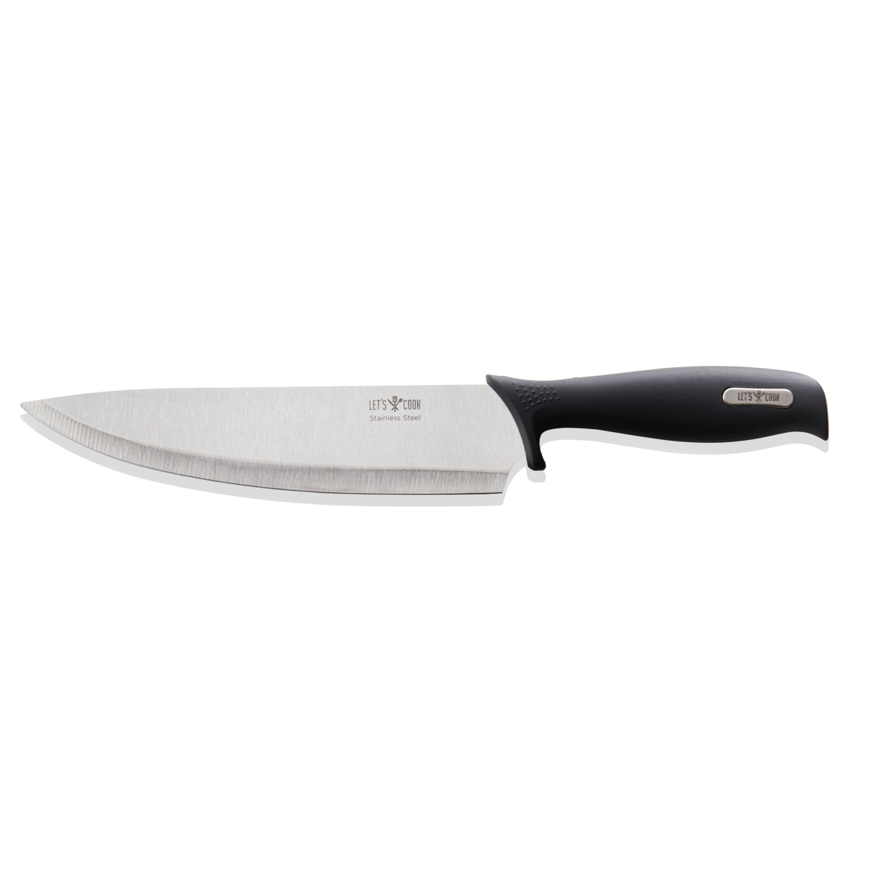 Kochmesser LET'S COOK, 31,5 cm lang, Edelstahl, gummierter Griff schwarz